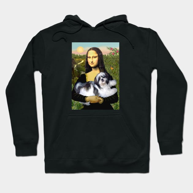 Mona Lisa and her Black and White Shih Tzu Hoodie by Dogs Galore and More